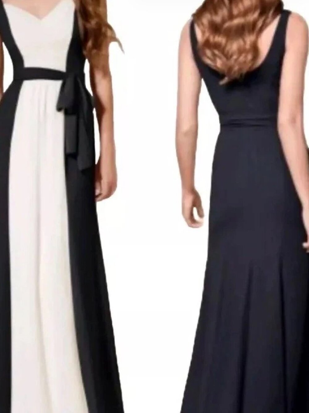 Vera Wang Colorblock Evening Gown